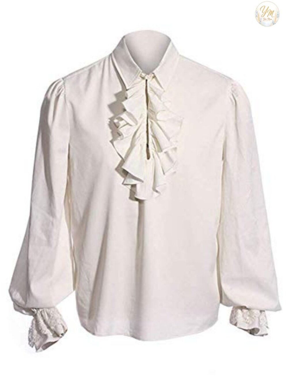 Mens Pirate Shirt Ruffle Victorian Renaissance Medieval Poet Costume Top